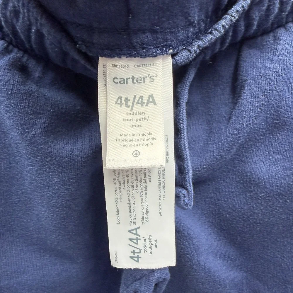 Carter's Sweatpants Toddler Boy's Size 4T Blue Jogger Sweatpants Toddler Size 4T